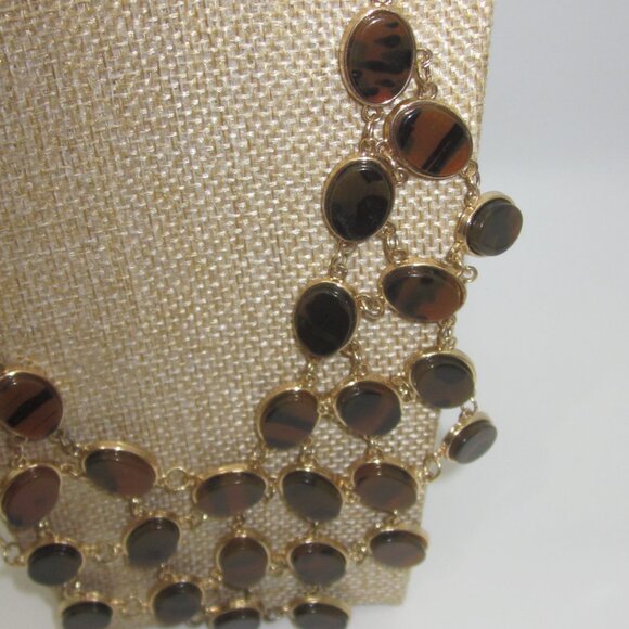 Golden Brown with Black Bib Necklace - Picture 5 of 5